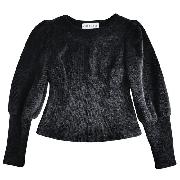 *RARE* KURT LYLE Smooth Minky Sweater w/ Leg-Of-Mutton Sleeves Womens XS Elegant - Picture 2 of 12